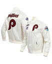 【送料無料】 プロスタンダード メンズ ジャケット・ブルゾン アウター Men's Cream Philadelphia Phillies Cooperstown Collection Pinstripe Retro Classic Satin Full-Snap Jacket Cream