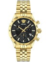 【送料無料】 ヴェルサーチ レディース 腕時計 アクセサリー 40MM IPYG BLK DIAL G Gold