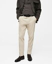 【送料無料】 マンゴ メンズ カジュアルパンツ ボトムス Men's Slim-Fit Corduroy Tapered Crop Chino Pants Light Pastel Gray
