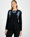 【送料無料】 カスパール レディース ニット・セーター アウター Women's Open-Front Embroidered Cardigan Regular...
