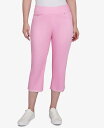 【送料無料】 ルビーアールディー レディース カジュアルパンツ ボトムス Petite Oasis Pull On Fringe Denim Capri Pants Cyclamen