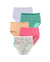【送料無料】 コンフォート チョイス レディース パンツ アンダーウェア Plus Size Cotton Brief 5-Pack Tropical emer...