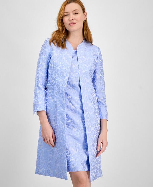 【送料無料】 カスパール レディース ジャケット・ブルゾン アウター Women's Open-Front Floral Jacquard Topper Jacket California Sky