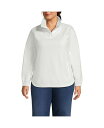 【送料無料】 ランズエンド レディース ジャケット・ブルゾン アウター Plus Size Luxe Fleece Quarter Zip Bright gray heather(4)