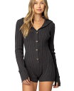 【送料無料】 アディクテッド レディース ハーフパンツ・ショーツ ボトムス Women's Hooded Cable Knit Romper Dark gray