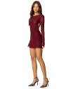 【送料無料】 アディクテッド レディース ワンピース トップス Women's Lace Up Mesh Mini Dress Burgundy(4)