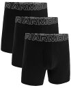 【送料無料】 アンダーアーマー メンズ ボクサーパンツ アンダーウェア Men's Performance Solid 6" Boxer Briefs - 3-pack Black