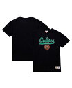 【送料無料】 ミッチェル&ネス メンズ Tシャツ トップス Men's Black Boston Celtics Hardwood Classics Felt Applique Slub T-Shirt Black(4)