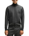 【送料無料】 ヒューゴボス メンズ パーカー・スウェット アウター Men's Logo Artwork Zip-Up Sweatshirt Dark Gray