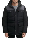 【送料無料】 リーバイス メンズ ジャケット・ブルゾン アウター Levi’sR Men's Quilted Four Pocket Parka Hoody Jacket Black|詳細画像