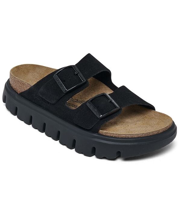 ビルケンシュトック レディース シューズ サンダル プラットフォーム スエード レザー Birkenstock Women's Arizona Chunky Suede Leather Platform Sandals from Finish Line Black ブラック