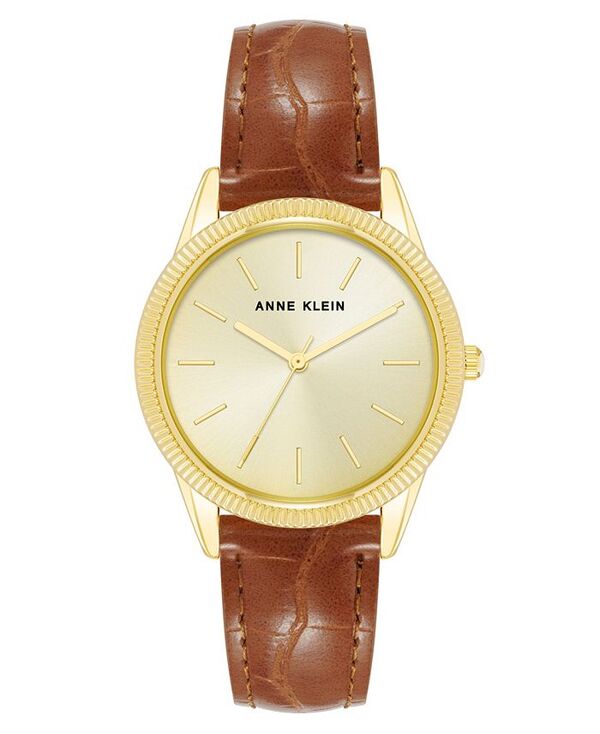 【送料無料】 アンクライン レディース 腕時計 アクセサリー Women's Quartz Brown Polyurethane Watch 36mm Brown