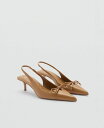 【送料無料】 マンゴ レディース サンダル シューズ Women's Snake-Effect Kitten Shoes Medium Brown
