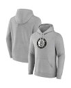 【送料無料】 ファナティクス メンズ パーカー・スウェット アウター Men's Heather Gray Brooklyn Nets Primary Logo...