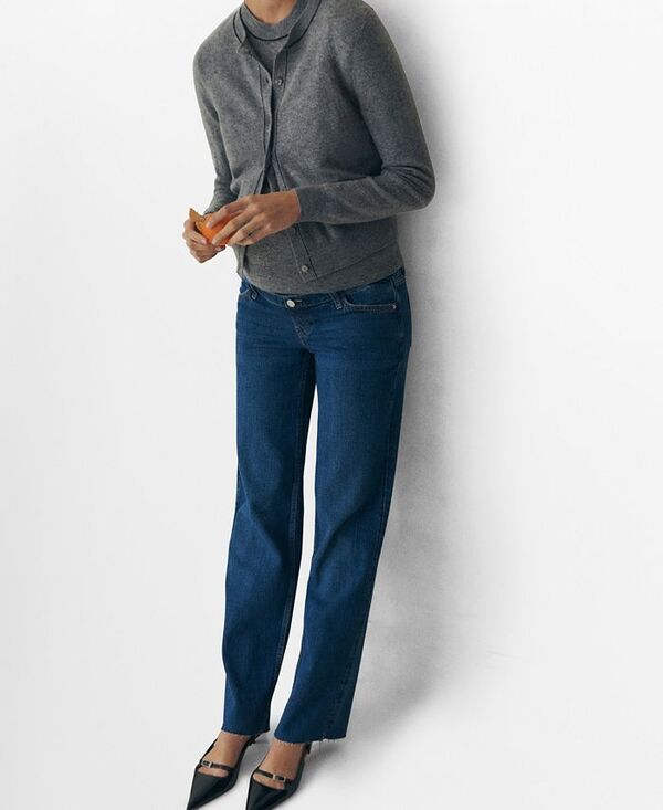 【送料無料】 マンゴ レディース デニムパンツ ボトムス Women's Maternity Wide Leg Jeans Medium Blue