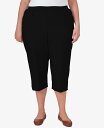 【送料無料】 アルフレッド ダナー レディース カジュアルパンツ ボトムス Plus Size Classic Button Hem Denim Capri Pants Black