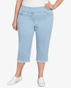 【送料無料】 アルフレッド ダナー レディース カジュアルパンツ ボトムス Plus Size Classic Black Denim Fringe Capri Pants Light Denim
