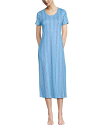 【送料無料】 ランズエンド レディース ナイトウェア アンダーウェア Women's Cotton Short Sleeve Midcalf Nightgown...