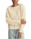 【送料無料】 ラッキーブランド レディース ニット・セーター アウター Women's Mixed Cable Crewneck Sweater Tofu