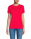 【送料無料】 ランズエンド レディース シャツ トップス Women's Relaxed Supima Cotton Crew Neck T-Shirt Berry rouge
