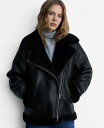 【送料無料】 マンゴ レディース ジャケット・ブルゾン アウター Women's Shearling-Effect Lining Jacket Black