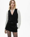 【送料無料】 マンゴ レディース シャツ トップス Women's Buttons Detail Suit Vest Black