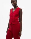 【送料無料】 マンゴ レディース シャツ トップス Women's Buttons Detail Suit Vest Red