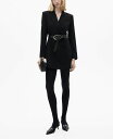 【送料無料】 マンゴ レディース ワンピース トップス Women's Belted Blazer Dress Black