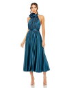 【送料無料】 マックダガル レディース ワンピース トップス Women's Pleated Charmeuse High Neck Sleeveless Mi...