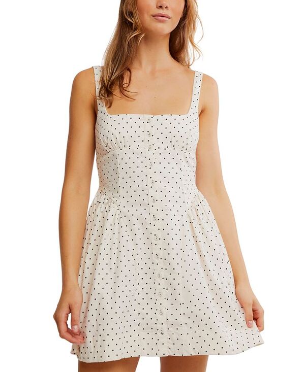 【送料無料】 フリーピープル レディース ワンピース トップス Women's Polka Dot Astrid Mini Dress Ivory Combo