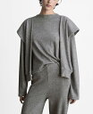 【送料無料】 マンゴ レディース ニット・セーター アウター Women's Decorative Sleeve Sweatshirt Gray