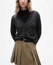 【送料無料】 マンゴ レディース ニット・セーター アウター Women's V-Neck Knitted Cardigan Dark Heather Gray