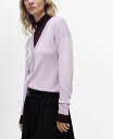 【送料無料】 マンゴ レディース ニット・セーター アウター Women's V-Neck Knitted Cardigan Light Pastel Purp...