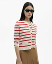【送料無料】 マンゴ レディース ニット・セーター アウター Women's Striped Knitted Cardigan Red