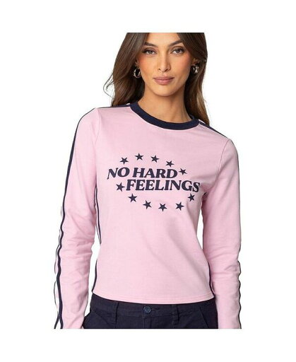 【送料無料】 アディクテッド レディース シャツ トップス Women's No Hard Feelings Long Sleeve T Shirt Pink 【送料無料】 アディクテッド レディース シャツ トップス Women's No Hard Feelings Long Sleeve T Shirt Pink