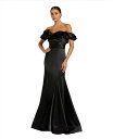 【送料無料】 マックダガル レディース ワンピース トップス Women's Satin Ruffle Off the Shoulder Mermaid Gow...