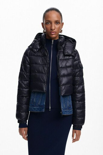 【送料無料】 デジグアル レディース ワンピース トップス Women's Combined short padded coat Black 【送料無料】 デジグアル レディース ワンピース トップス Women's Combined short padded coat Black