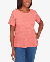 【送料無料】 アルフレッド ダナー レディース シャツ トップス Women's Classic Textured Chevron Lace Back Top Coral(4)