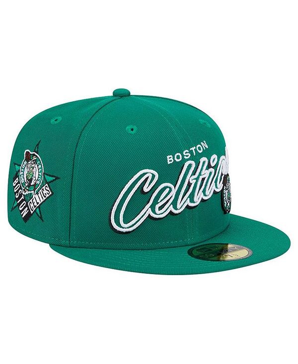 【送料無料】 ニューエラ メンズ 帽子 アクセサリー Men's Kelly Green Boston Celtics Sport Night Script Sided 59FIFTY Fitted Hat Kelly Green