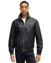 【送料無料】 ヒューゴボス メンズ ジャケット・ブルゾン アウター x Porsche Men's Regular-Fit Leather Jacket Dar...