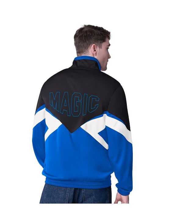 【送料無料】 スターター メンズ ジャケット・ブルゾン アウター Men's Black/Blue Orlando Magic Rush Applique Full-Zip Track Jacket Black Blue