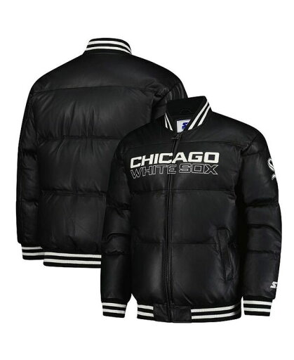 【送料無料】 スターター メンズ ジャケット・ブルゾン アウター Men's Black Chicago White Sox Full-Zip Leather Jacket Black 【送料無料】 スターター メンズ ジャケット・ブルゾン アウター Men's Black Chicago White Sox Full-Zip Leather Jacket Black