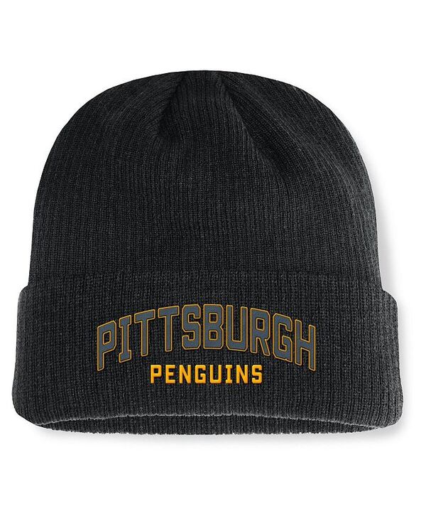 【送料無料】 ファナティクス メンズ 帽子 アクセサリー Men's Black Pittsburgh Penguins Andee Cuffed Beanie Black