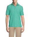 【送料無料】 ランズエンド メンズ ポロシャツ トップス Men's Short Sleeve Performance Pieced Yoke Social A...