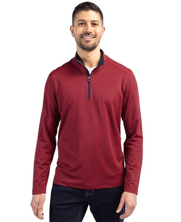 ReVida ŷԾŹ㤨֥åɥХå   㥱åȡ֥륾 ϡեå ȡ 㥱å Cutter & Buck Cutter Buck Virtue Eco Pique Micro Stripe Recycled Mens Big & Tall Quarter Zip Jacket Red/navy blue ͥӡפβǤʤ20,480ߤˤʤޤ