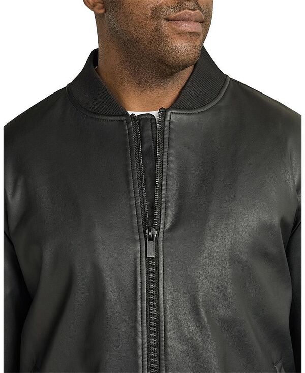 【送料無料】 ジョニー ビッグ メンズ ジャケット・ブルゾン アウター Big & Tall Curtis Faux Leather Bomber Black
