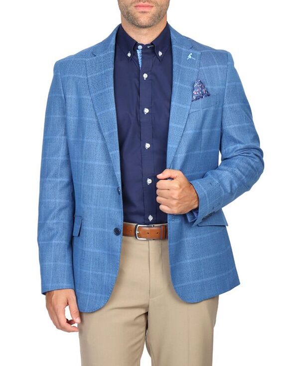 【送料無料】 テーラーバード メンズ ジャケット・ブルゾン アウター Men's Shadow Windowpane Sportcoat Sapphire blue