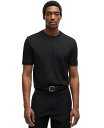 【送料無料】 ヒューゴボス メンズ Tシャツ トップス Men's Pinstripe Mercerized Cotton Regular-Fit T-Shirt Black(4)