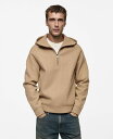 【送料無料】 マンゴ メンズ パーカー・スウェット アウター Men's Slim-Fit Hooded Sweatshirt Beige
