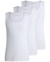 【送料無料】 ヒューゴボス メンズ タンクトップ トップス Men's 3pk. Classic Ribbed Tank Tops White